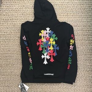 Chrome hearts- Chrome Hearts Multi Color Cross
Cemetery Hoodie. Size Large